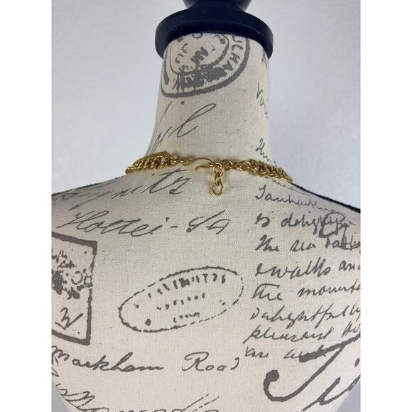 B13 Monet Choker Gold Tone Chunky Chain Vintage Statement Signed Old Money - Picture 5 of 6